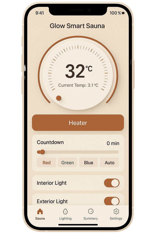 Glow smart sauna app control 