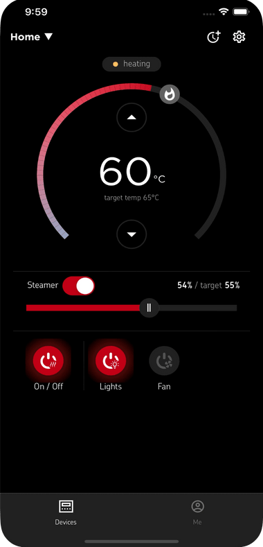 Smart Sauna App Interface